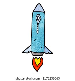 cartoon doodle space rocket