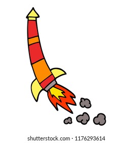 cohete espacial del doodle de dibujos animados