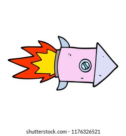 cartoon doodle space rocket