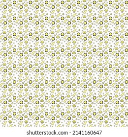 Cartoon doodle space seamless pattern background. Space. Children's drawing of galaxies. Cosmic dust. Stars.