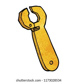 cartoon doodle spanner tool