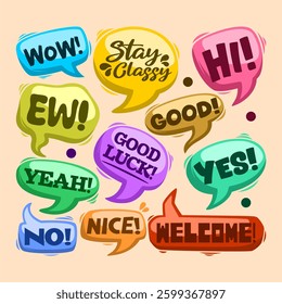 Cartoon doodle of speech bubble collection set