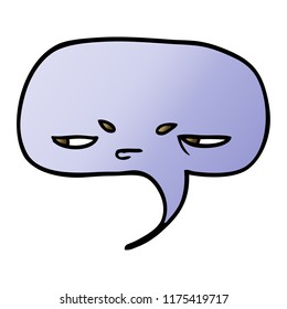 cartoon doodle speech bubble with face