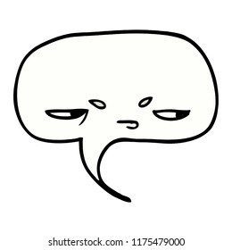 cartoon doodle speech bubble with face