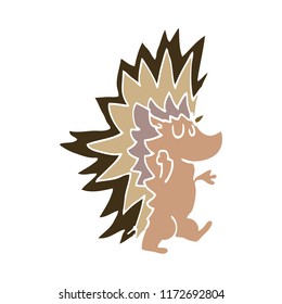 cartoon doodle spiky hedgehog