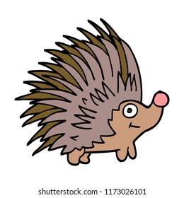 cartoon doodle spiky hedgehog