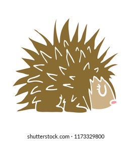 cartoon doodle spiky hedgehog