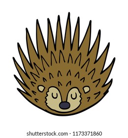 cartoon doodle spiky hedgehog
