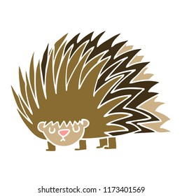 cartoon doodle spiky hedgehog