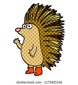 cartoon doodle spiky hedgehog