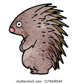 cartoon doodle spiky hedgehog