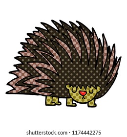 cartoon doodle spiky hedgehog