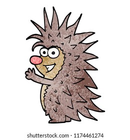 cartoon doodle spiky hedgehog