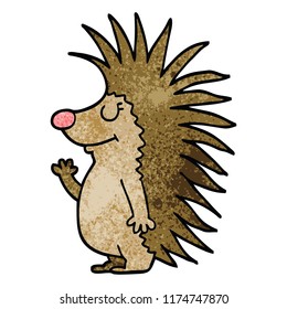 cartoon doodle spiky hedgehog
