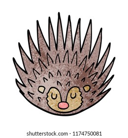 cartoon doodle spiky hedgehog