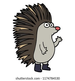 cartoon doodle spiky hedgehog