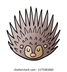 cartoon doodle spiky hedgehog