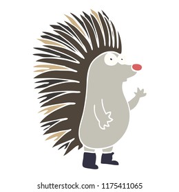 cartoon doodle spiky hedgehog