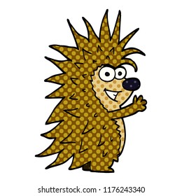 cartoon doodle spiky hedgehog