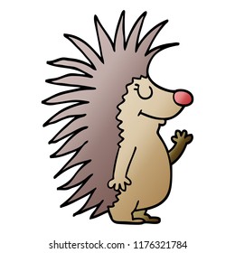 cartoon doodle spiky hedgehog
