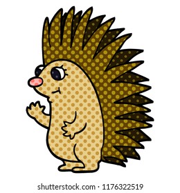 cartoon doodle spiky hedgehog