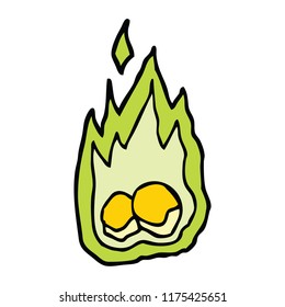 cartoon doodle spooky burning halloween coals