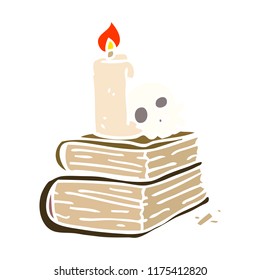 cartoon doodle spooky old spell books