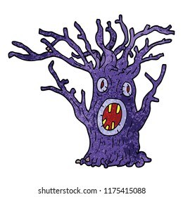 cartoon doodle spooky tree