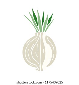 cartoon doodle sprouting onion