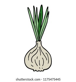 cartoon doodle sprouting onion