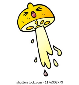 cartoon doodle squirting lemon