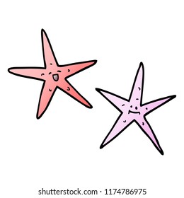 cartoon doodle star fish