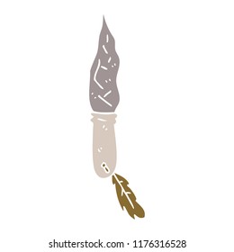 doodle de dibujos animados de una daga de piedra
