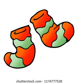 cartoon doodle striped socks