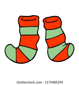 calcetines a rayas de dibujos animados