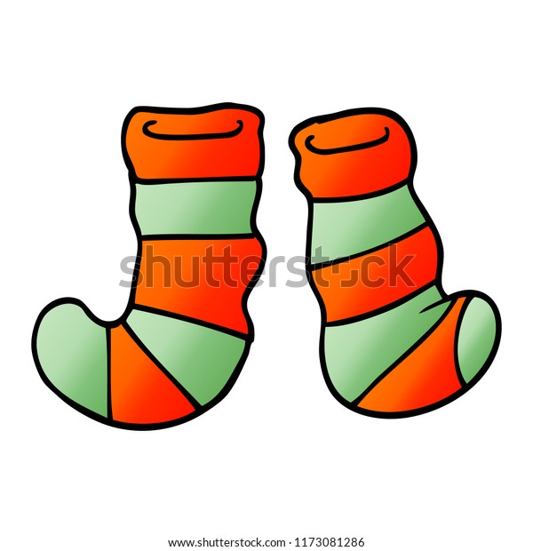 Cartoon Doodle Striped Socks Stock Vector (Royalty Free) 1173081286