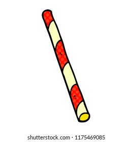 cartoon doodle striped straw