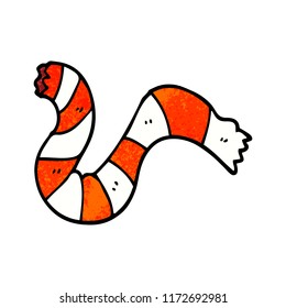 cartoon doodle stripy scarf
