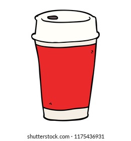 cartoon doodle take out coffee
