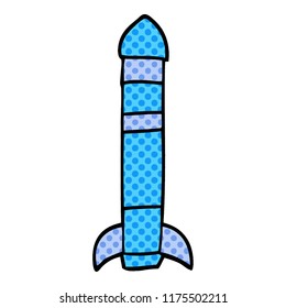 cartoon doodle tall rocket
