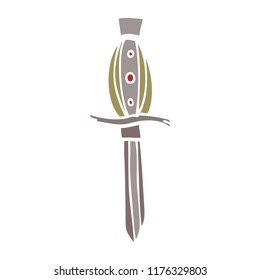 cartoon doodle tattoo dagger symbol