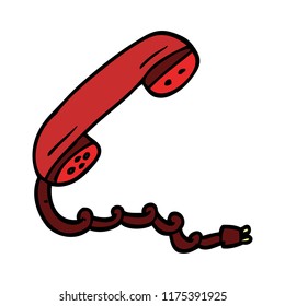 cartoon doodle telephone handset