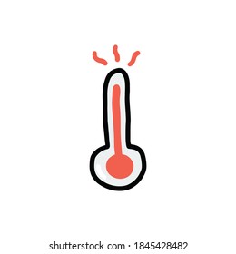 Cartoon Doodle of Thermometer, Vector and illustration.