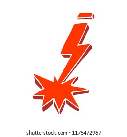 cartoon doodle thunder bolt