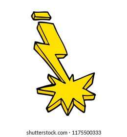 cartoon doodle thunder bolt