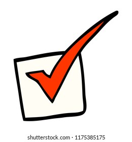 marca de garrapatas del doodle de dibujos animados