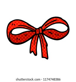 cartoon doodle tied bow