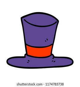 sombrero superior de doodle de dibujos animados