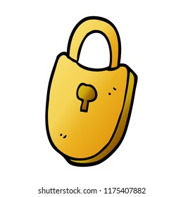 cartoon doodle treasure lock