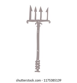cartoon doodle trident